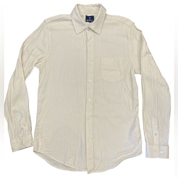Ben Sherman Cotton/Rayon Blend Off-White Button-Down Men’s Size Medium Fall Soft - Picture 1 of 9